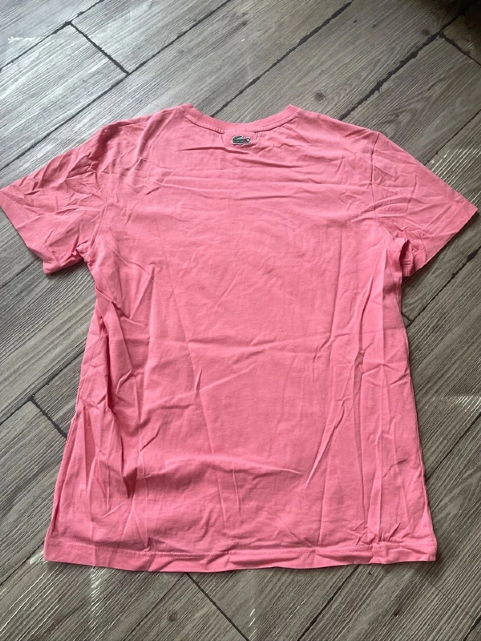 camiseta Lacoste rosa com logo bordado – photo 4